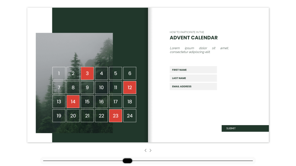 Dot.vu template Interactive Advent Calendar Flipbook