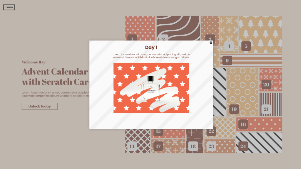 Dot.vu Advent Calendar with Scratch Cards template