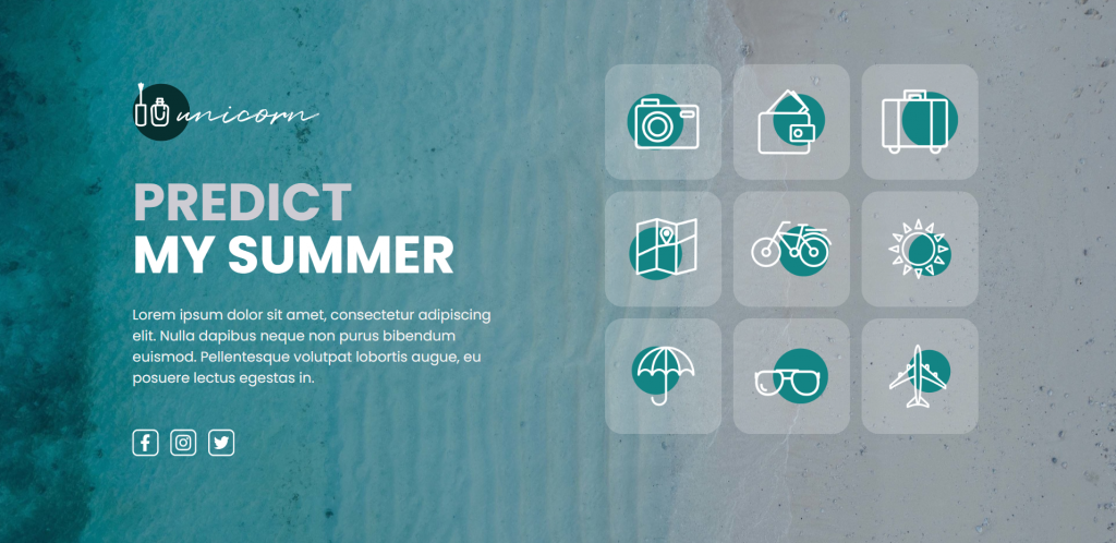 Predict My Summer Template is the perfect Product Recommender for your summer advertising 