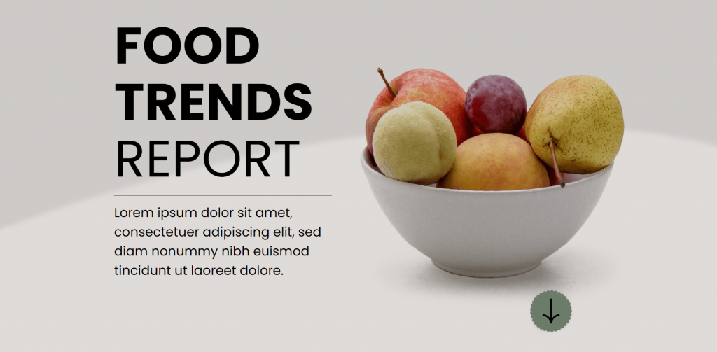 Trend report for foods template by Dot.vu