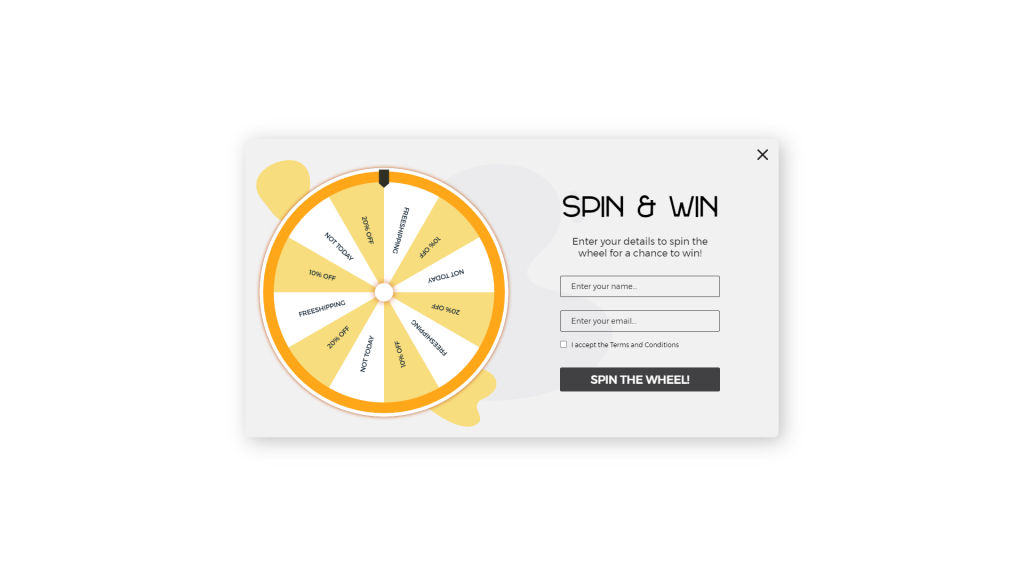 Spin and Win popup template by dot.vu