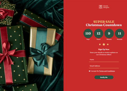 Christmas signup page template by Dot.vu