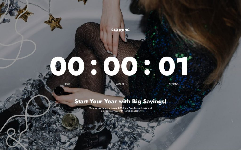 New Year Sale Countdown Landing Page by Dot.vu