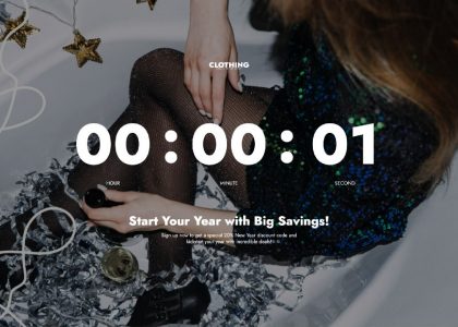 New Year's Sale Countdown Landing Page template by Dot.vu