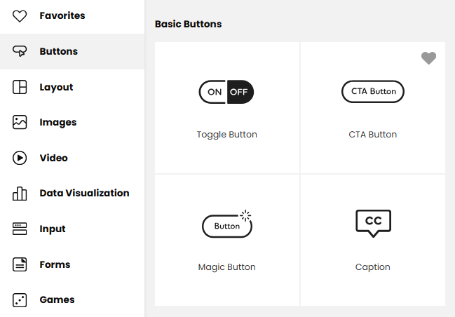 Button component in Dot.vu advanced editor