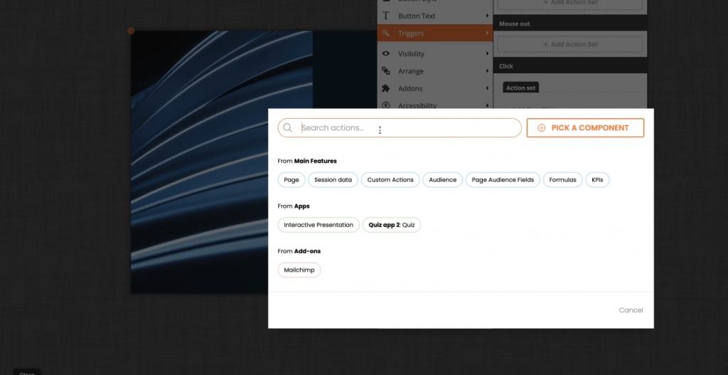 Component Picker Popup