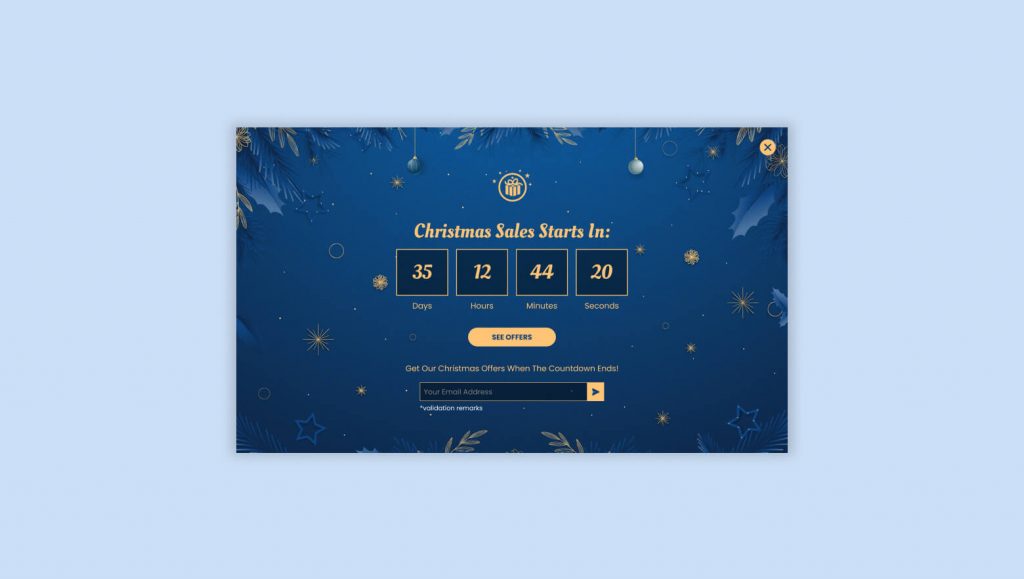 Christmas Countdown Popup Template