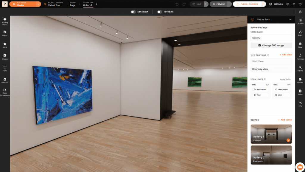 Interactive Virtual Tour Settings